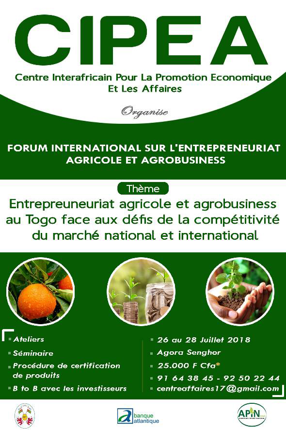 FORUM INTERNATIONAL SUR L'ENTREPRENEURIAT AGRICOLE ET AGROBUSINESS